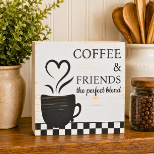 Coffee and Friends Wooden Box Sign