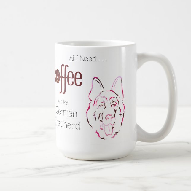 Coffee and German Shepherd Mug (Right)