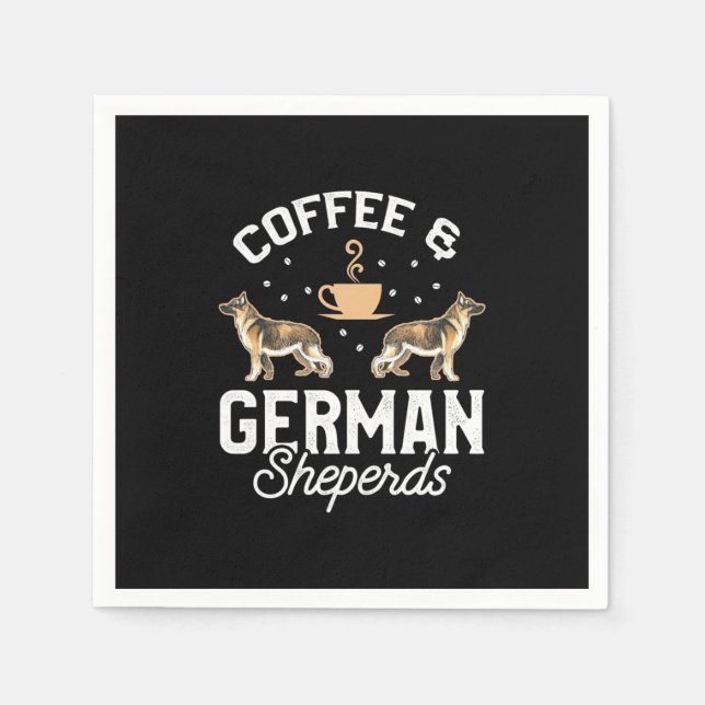 Coffee And German Shepherd Napkins (Front)