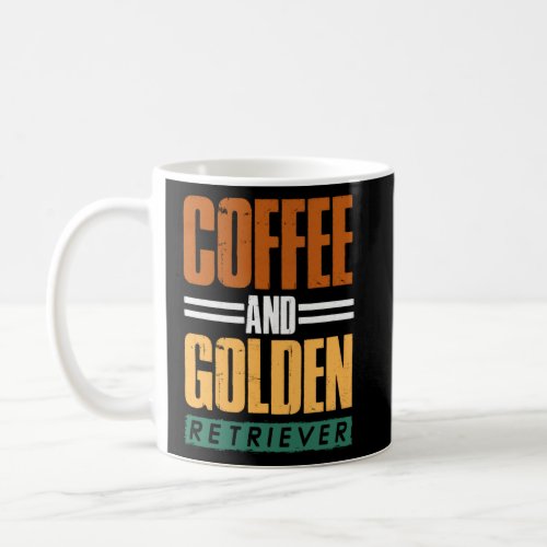 Coffee and golden retriever dog and coffee  coffee mug