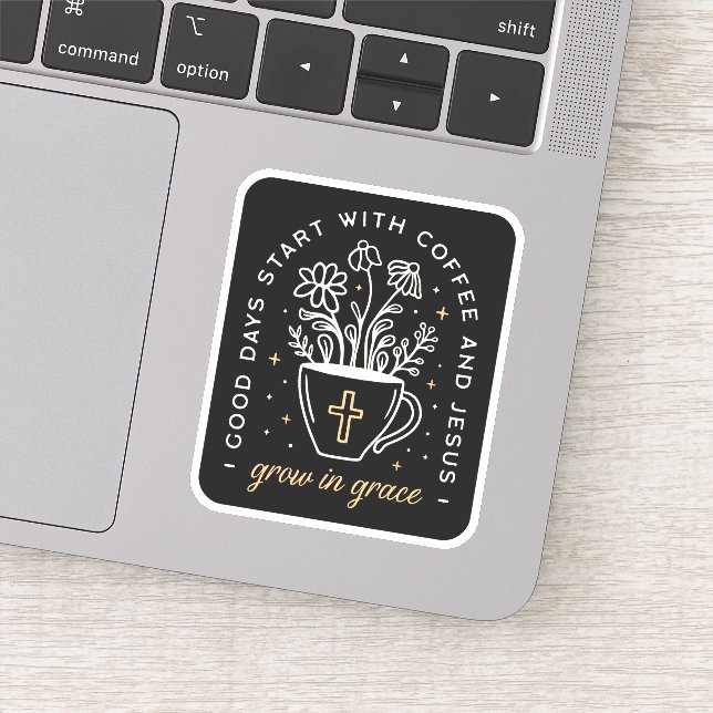 Coffee and Jesus quotes dark academia aesthetic Sticker (Detail)