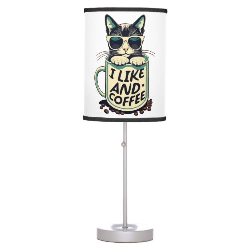 Coffee and Kitty Bliss  Table Lamp