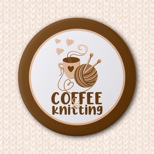 Coffee and Knitting Button