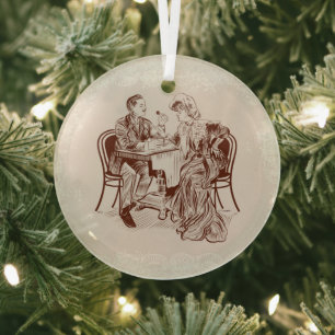  coffee and love glass ornament