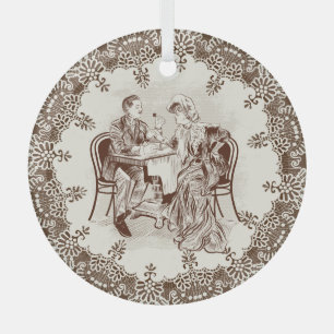  coffee and love glass ornament