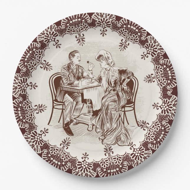 coffee and love paper plates (Front)