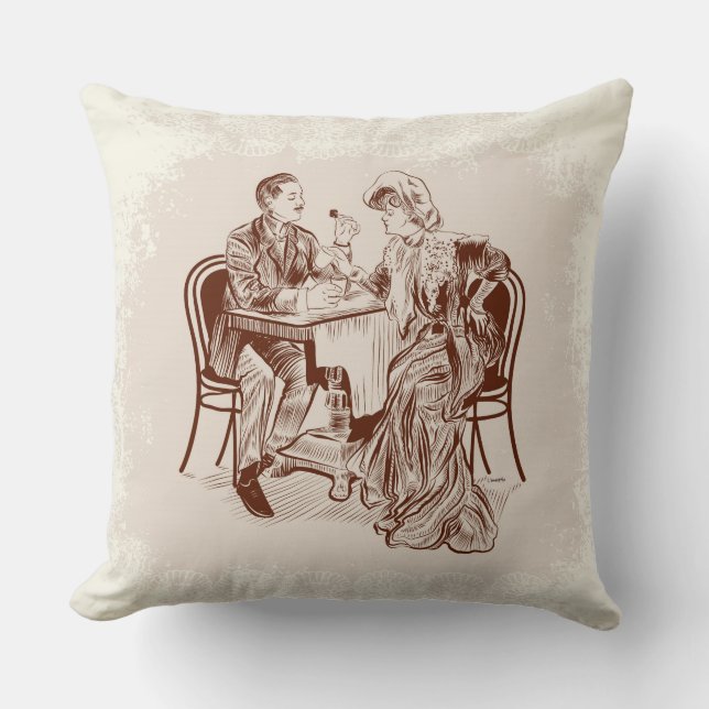 coffee and love throw pillow (Front)