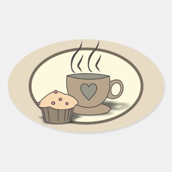 Coffee And Muffin Stickers For Coffee Lovers by goodmoments at Zazzle