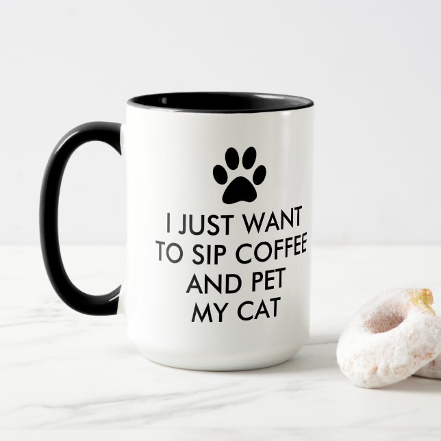 Coffee and My Cat Big Mug (With Donut)