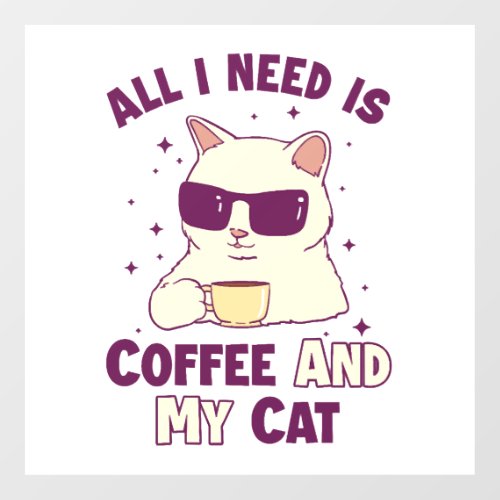 Coffee and my Cat Cat Daddy Cat Mom Cat Lovers Floor Decals