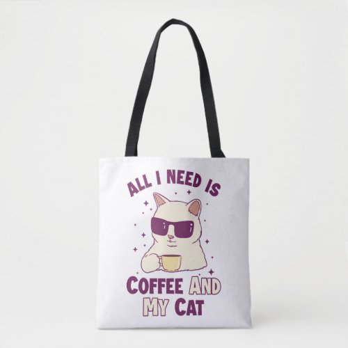 Coffee and my Cat Cat Daddy Cat Mom Cat Lovers Tote Bag