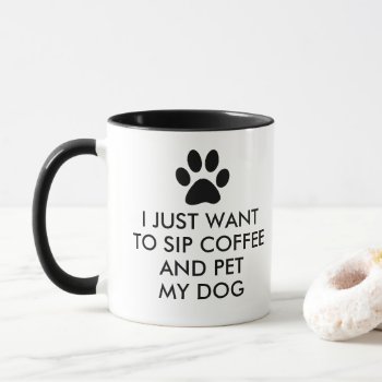 Coffee And My Dog Slogan Typography Mug by funnytext at Zazzle