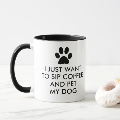 Coffee and My Dog Slogan Typography Mug