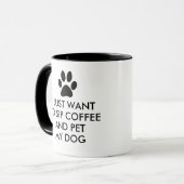 Coffee and My Dog Slogan Typography Mug (Front Left)