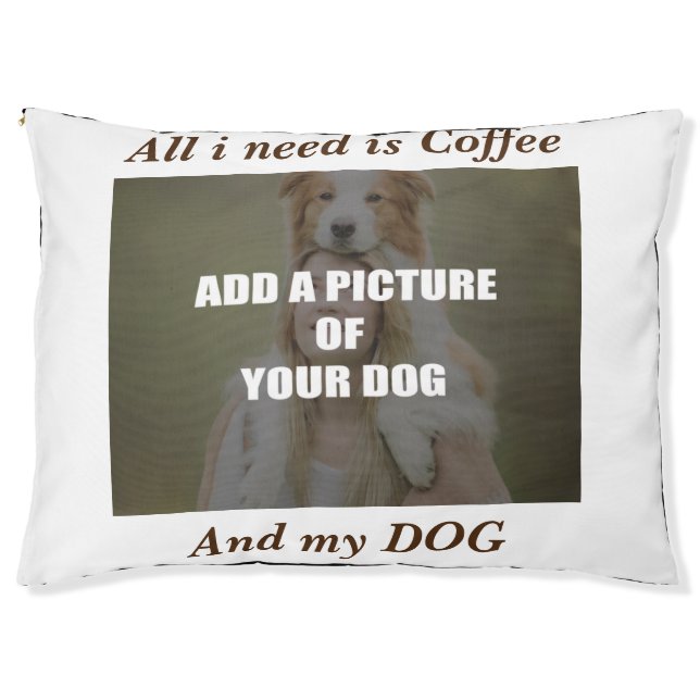 Coffee and my Dog Throw Pillow (Front)