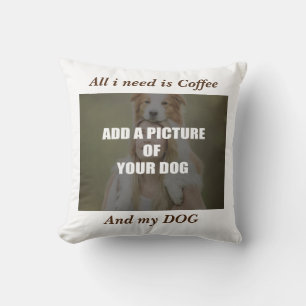 Coffee and my Dog Throw Pillow
