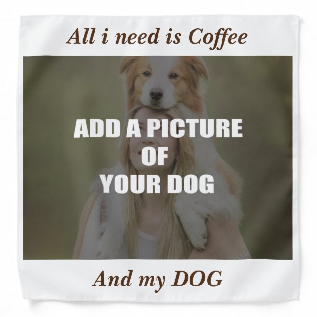 Coffee and my Dog Throw Pillow Bandana (Front)