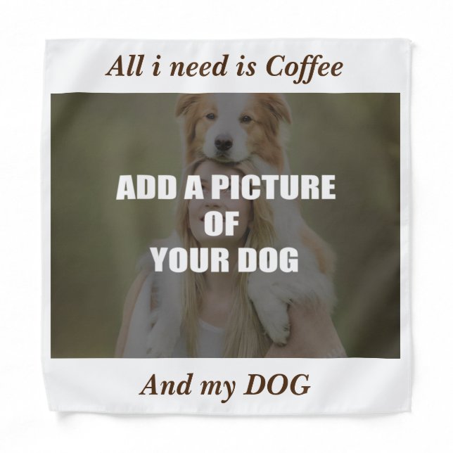 Coffee and my Dog Throw Pillow Bandana (Front)
