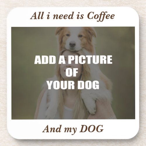 Coffee and my Dog Throw Pillow Beverage Coaster