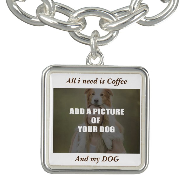 Coffee and my Dog Throw Pillow Bracelet (Design)