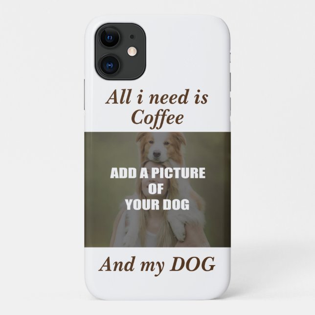 Coffee and my Dog Throw Pillow Case-Mate iPhone Case (Back)