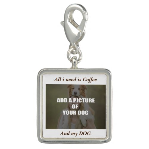 Coffee and my Dog Throw Pillow Charm