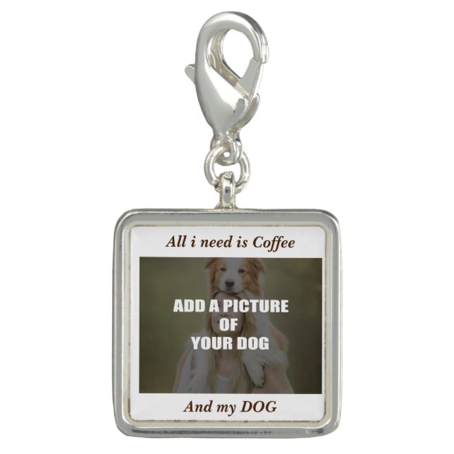 Coffee and my Dog Throw Pillow Charm (Front)