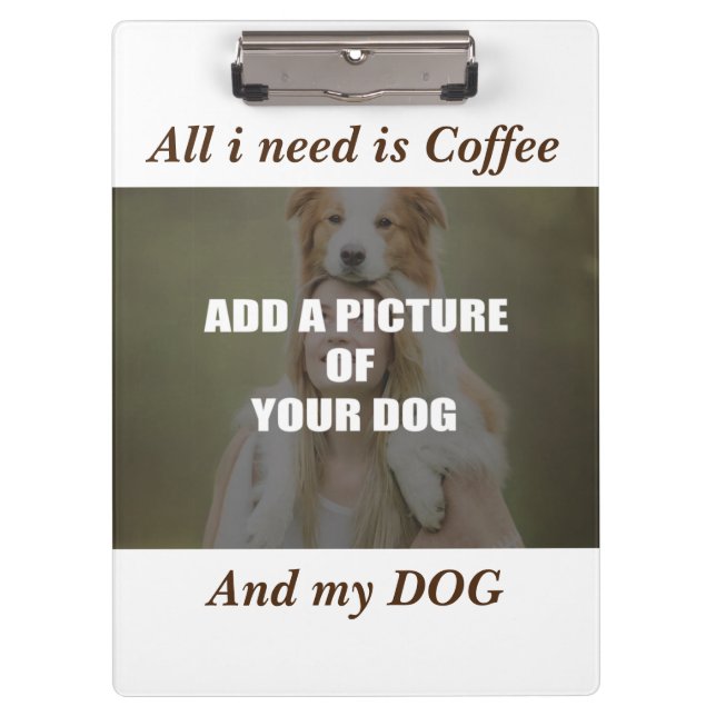 Coffee and my Dog Throw Pillow Clipboard (Front)