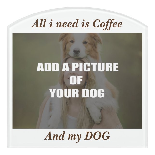 Coffee and my Dog Throw Pillow Door Sign (Contour Front)