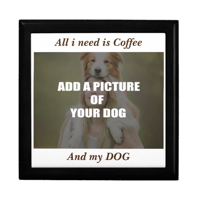 Coffee and my Dog Throw Pillow Gift Box (Front)