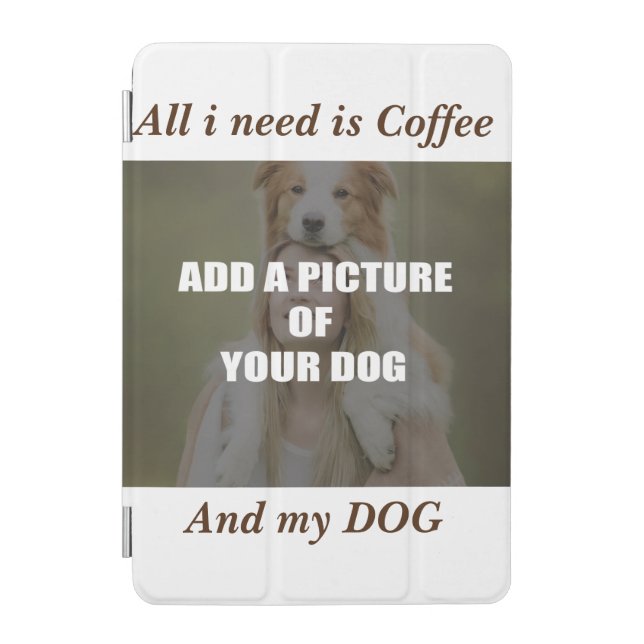 Coffee and my Dog Throw Pillow iPad Mini Cover (Front)