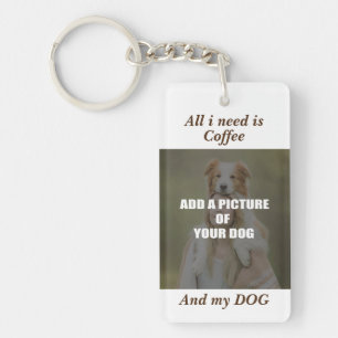 Coffee and my Dog Throw Pillow Keychain