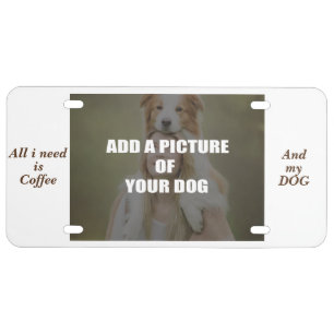 Coffee and my Dog Throw Pillow License Plate
