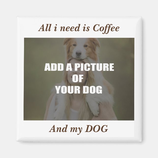 Coffee and my Dog Throw Pillow Magnet (Front)