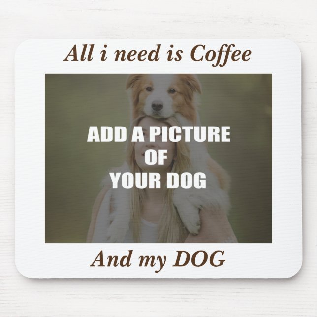 Coffee and my Dog Throw Pillow Mouse Pad (Front)