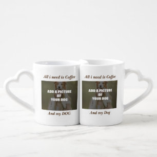 Coffee and my Dog Throw Pillow Mug Set