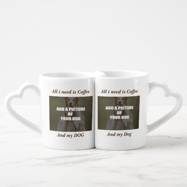Coffee and my Dog Throw Pillow Mug Set (Front Nesting)