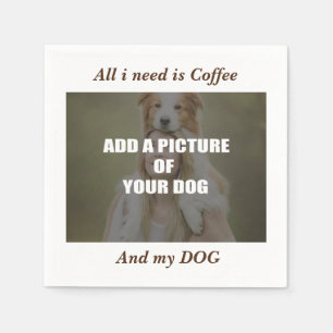 Coffee and my Dog Throw Pillow Napkins