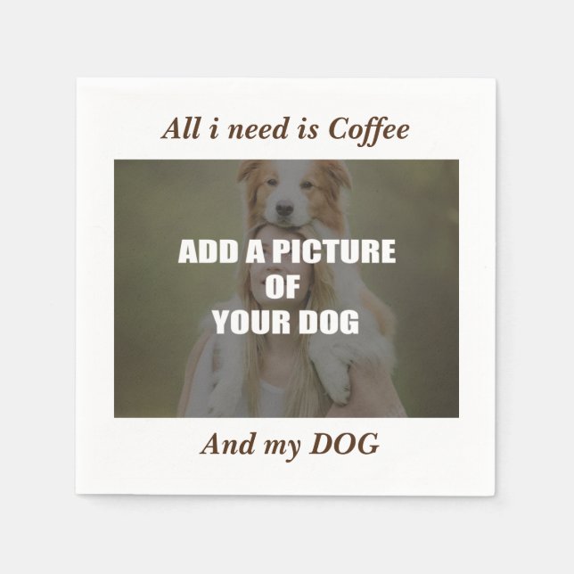 Coffee and my Dog Throw Pillow Napkins (Front)