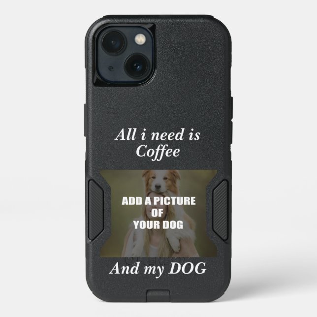 Coffee and my Dog Throw Pillow Otterbox iPhone Case (Back)