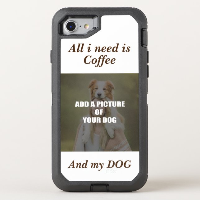 Coffee and my Dog Throw Pillow Otterbox iPhone Case (Back)