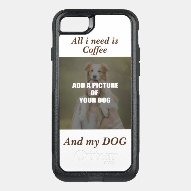 Coffee and my Dog Throw Pillow Otterbox iPhone Case (Back)