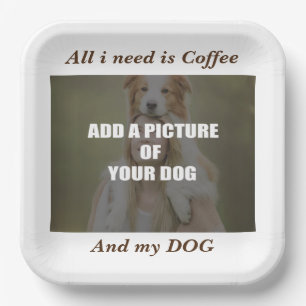 Coffee and my Dog Throw Pillow Paper Plates