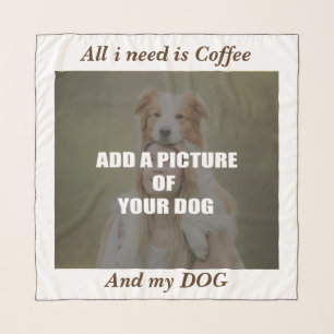 Coffee and my Dog Throw Pillow Scarf