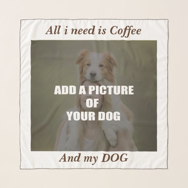 Coffee and my Dog Throw Pillow Scarf (Front)