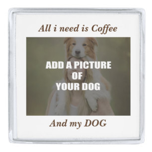 Coffee and my Dog Throw Pillow Silver Finish Lapel Pin