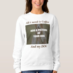 Coffee and my Dog Throw Pillow Sweatshirt