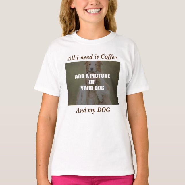 Coffee and my Dog Throw Pillow T-Shirt (Front)