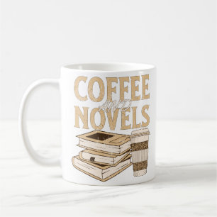 coffee and novel funny vintage book reading coffee mug