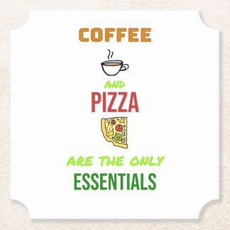Coffee and Pizza Paper Coaster